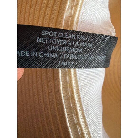 Charlie Paige Ivory Paper Straw Sun Hat W/ Gold Band & Bow One Size - Picture 7 of 7